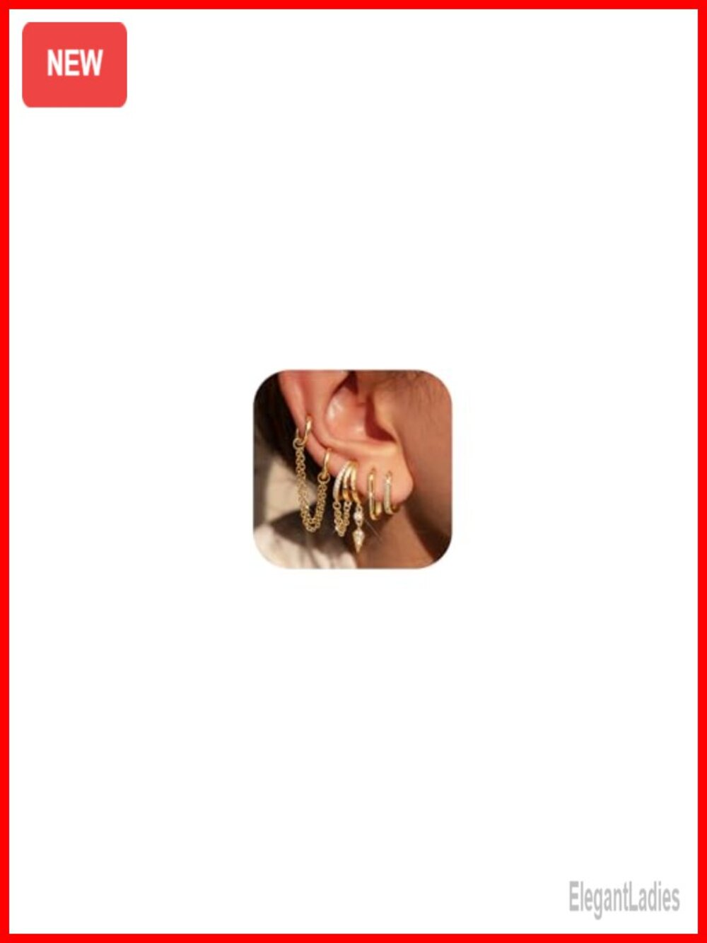 14K Gold Plated Stackable Hoop Earrings Set, Hypoallergenic Huggie Hoops